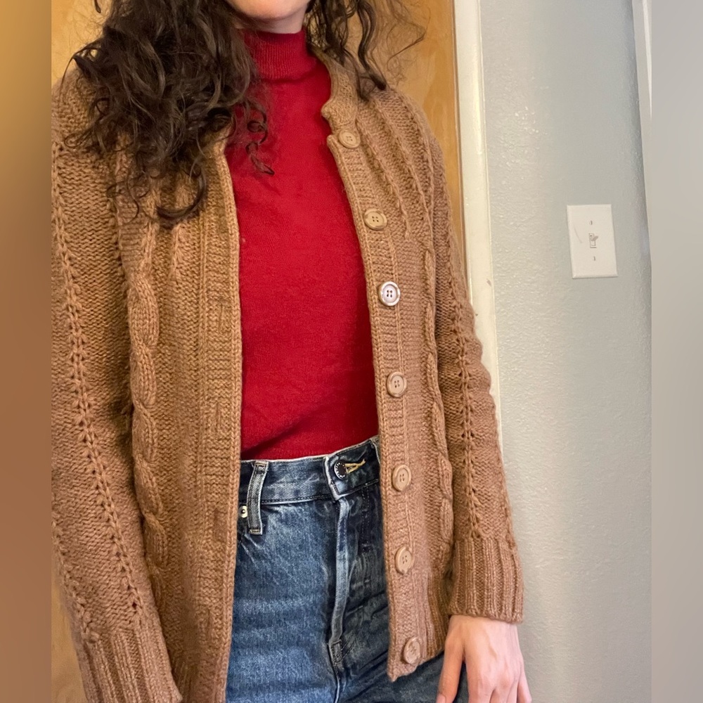 Brown cardigan 100% wool